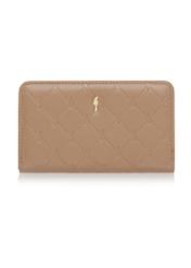 Beige women's wallet with monogram POREC-0348-81(Z24)-01