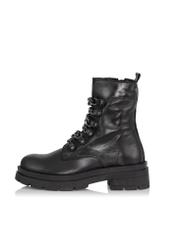 Women's black leather boots BUTYD-0934A-99(Z24)