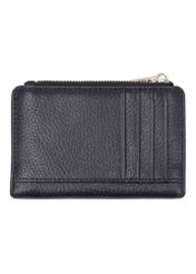 Black leather women's wallet PORES-1015R-9I(Z26), product view from the back on a white background.