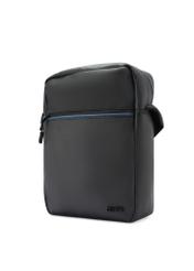 Black men's crossbody bag TORMN-0395-9J(W26) - diagonal product view, on a white background.