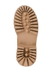 Brown leather women's ankle boots BUTYD-1004-88(Z25), product view from below on a white background.