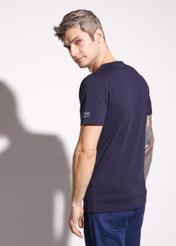 Navy blue basic T-shirt for men with logo TSHMT-0091-69(KS)-02