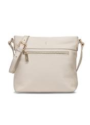 Cream leather women's shoulder bag TORES-0896C-12(W25) - front view of the bag on a white background.