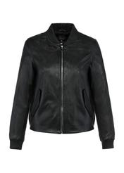 Black leather bomber jacket KURDS-0538-5620(W25)