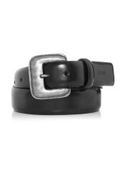 Black leather women's belt PASDS-0316-98(Z24)-01