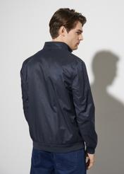 Navy blue men's jacket with stand-up collar KURMT-0230-69(W24)-03