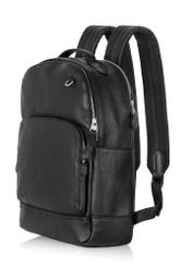 Black leather men's backpack PLCMS-0018-99(W24)-04