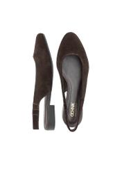 Brown women's ballet flats without a heel BUTYD-1246-1I(W26), product view from above on a white background.