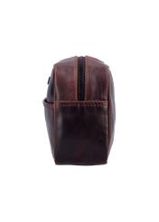 Dark brown leather men's cosmetic bag TORMS-0544-1I(Z26), side product view on white background.