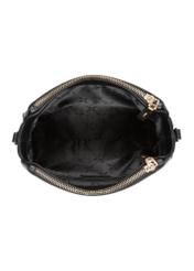 Leather black shoulder bag TORES-1275-9I(W26) - top view of the product on a white background.
