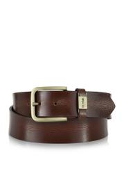 Brown leather men's belt PASMS-0129C-89(W24)-01