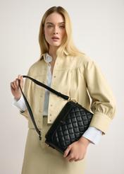 Black quilted women's handbag TOREC-1116-99(W26)