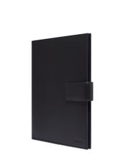 Black leather notebook case PORMS-0718-99(Z26), diagonal product view on a light background.