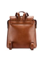 Women's cognac backpack TOREC-1198-1F(W26), back view of the product on a white background.