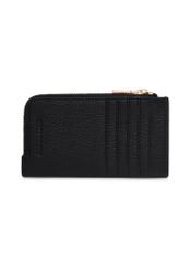 Black leather card case PORES-1018-9I(Z26), product view from the back on a light background.