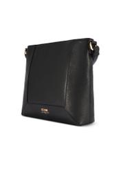 Black leather women's handbag TORES-1265-9I(W26) - diagonal product view, on a white background.