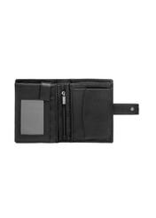 Black men's leather wallet PORMS-0682-99(W26), product view inside on white background.