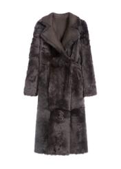 Brown double-sided women's leather sheepskin coat KOZDS-0088-3096(Z25)