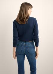Navy blue women's cashmere and wool sweater SWEDT-0251A-7E(Z26)