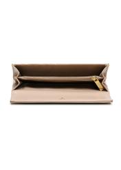 Beige large women's wallet POREC-0398A-81(Z25), product view from above on a white background.