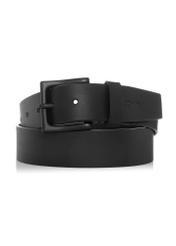 Black leather men's belt PASMS-0261-99(Z24)-01