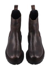 Women's brown leather Chelsea boots BUTYD-1287-1H(Z26), front product view on white background.