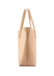 Beige women's shopper handbag TOREC-1208-1A(W26), side product view on white background.