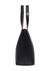 Black women's shopper bag TOREC-1259-99(Z26), product view from the side on a white background.