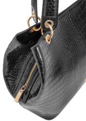 Large black croco women's handbag TOREC-1056-97(Z25), close-up of the product detail on a white background.