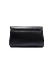 Black classic women's handbag TOREC-1124-99(W26), product view from the back on a white background.