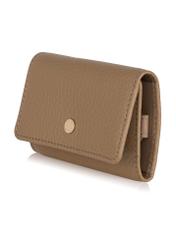 Leather beige women's key case PORES-0894-81(Z23)-02