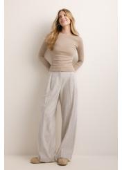Light beige cotton longsleeve for women LSLDT-0061-1J(Z26)