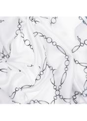 Women's scarf with chain motif SZADT-0230-0P(Z26) - close-up of detail, on white background.