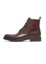 Dark brown men's leather ankle boots BUTYM-0580-1I(Z26), side view of the product on a white background.