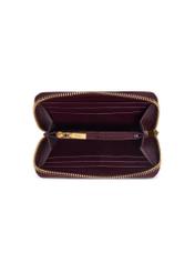 Burgundy quilted leather women's wallet PORES-1008-4D(Z26), product view inside on white background.