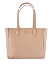Beige leather women's shopper bag TORES-0971F-1B(W26)