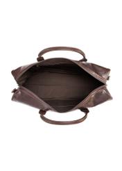 Brown leather travel bag TORMS-0464-1H(Z26) - product view from above, on white background.