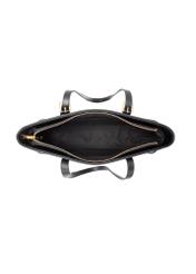 Black shopper bag TOREC-1029-99(W26), product view inside on white background.