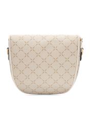 Cream women's waist bag with monogram TOREC-1157-0P(W26) - product view from the back, on a white background.
