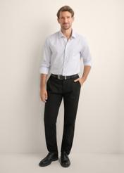 Men's Slim Striped Shirt KOSMT-0365-0A(Z26), front view of the product on the model. Full body visible.