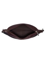 Dark brown fabric women's handbag TOREN-0355-1I(Z26), product view inside on white background.