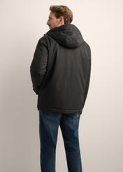 Black men's transitional jacket KURMT-0436-99(Z26), product view from the back on the model. Half of the silhouette visible.