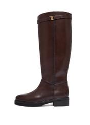 Dark brown leather women's boots BUTYD-1285-1I(Z26), side view of the product on a white background.