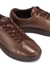 Brown leather sports shoes BUTYM-0503-89(Z25) - close-up of the detail on a white background.