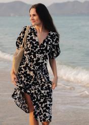 Women's floral midi dress SUKDT-0219-81(W25)