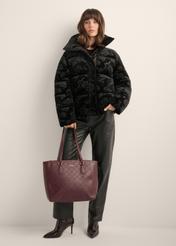 Burgundy women's shopper bag with monogram TOREC-1291-4P(Z26)