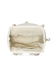 Cream quilted women's backpack TOREC-1195-0A(W26) - product view from above, on a white background.