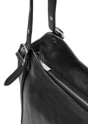 Black leather large women's handbag TORES-1042D-99(Z25), close-up of the product detail on a white background.