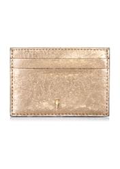 Gold leather card case PORES-0835A-28(W23)-01