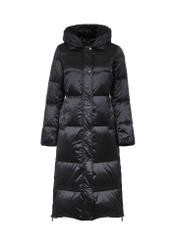 Black long jacket with hood KURDT-0466-98(Z24)-06